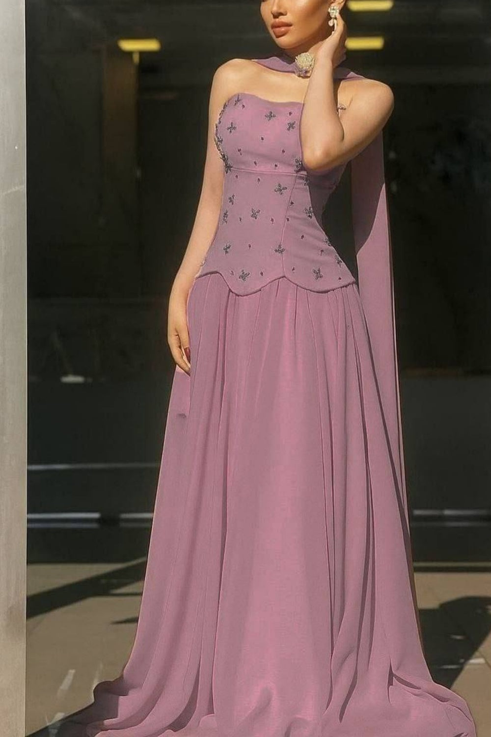 Halter Neck Burgundy Embellished Ball Gown | Vintage Luxury Cross-Pattern Train Maxi Dress for Gala Ball gh6475