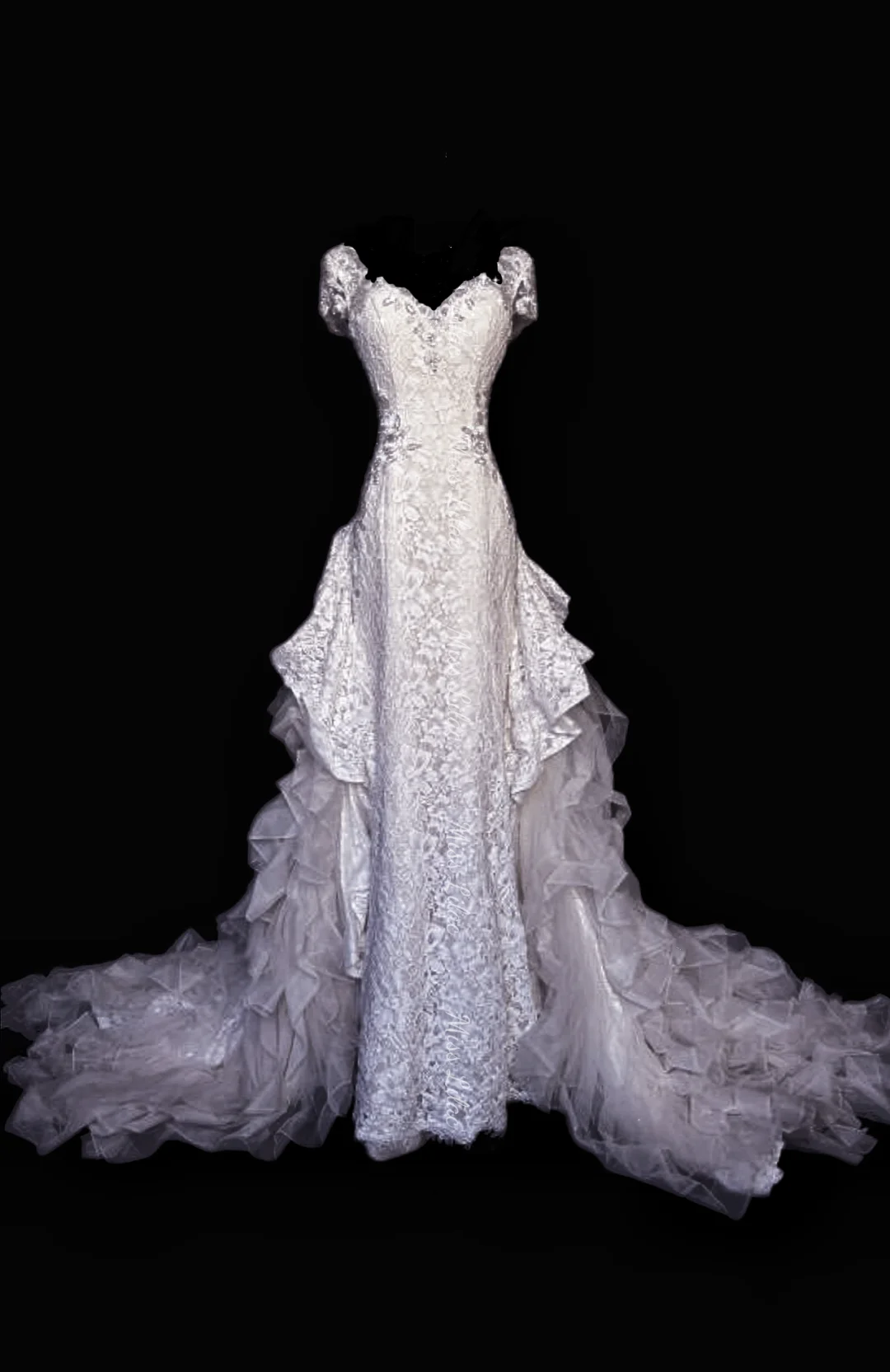 White Lace Elegant Vintage Floor Length Formal Prom Dress, Wedding Bridal Gown gh7185