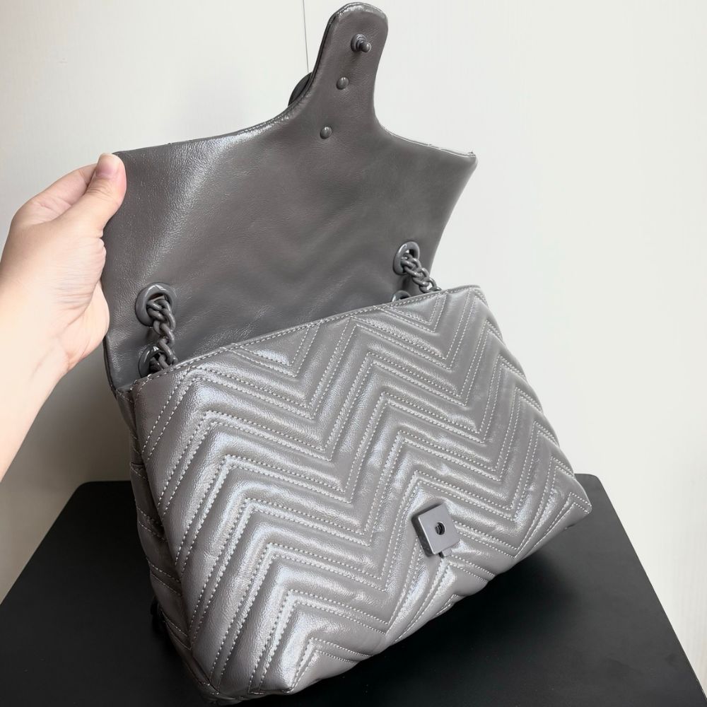 Gucci Marmont Medium Shoulder Bag Gray 31Cm