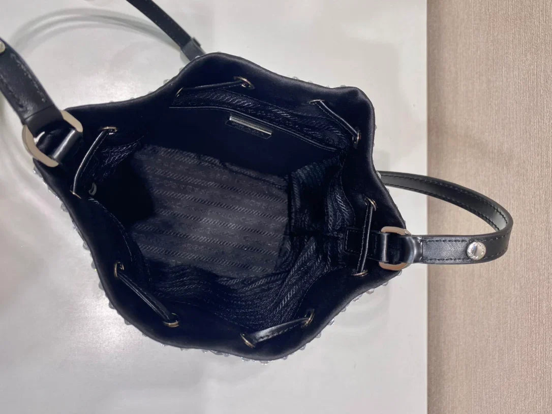 Prada Satin Mini-Bag With Crystals size 16 x 21 x 10 cm