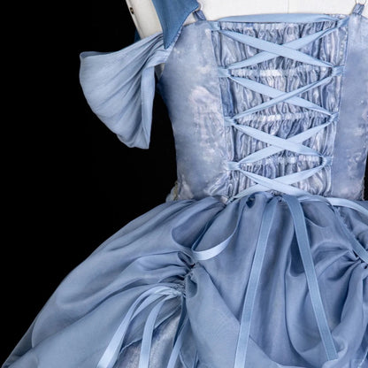 Girlhomeshops-Blue sweet fashion tulle short homecoming dress birthday dress gh5344