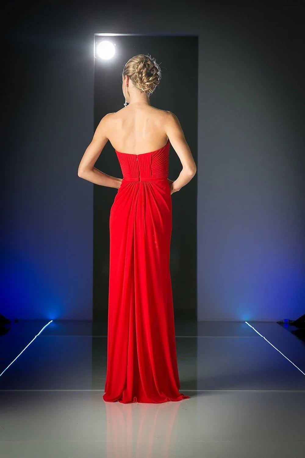 Long strapless sweetheart dress
