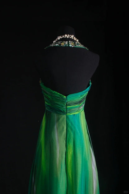 Green Gradient Exquisite Bead Decoration Long Formal Dress gh6768