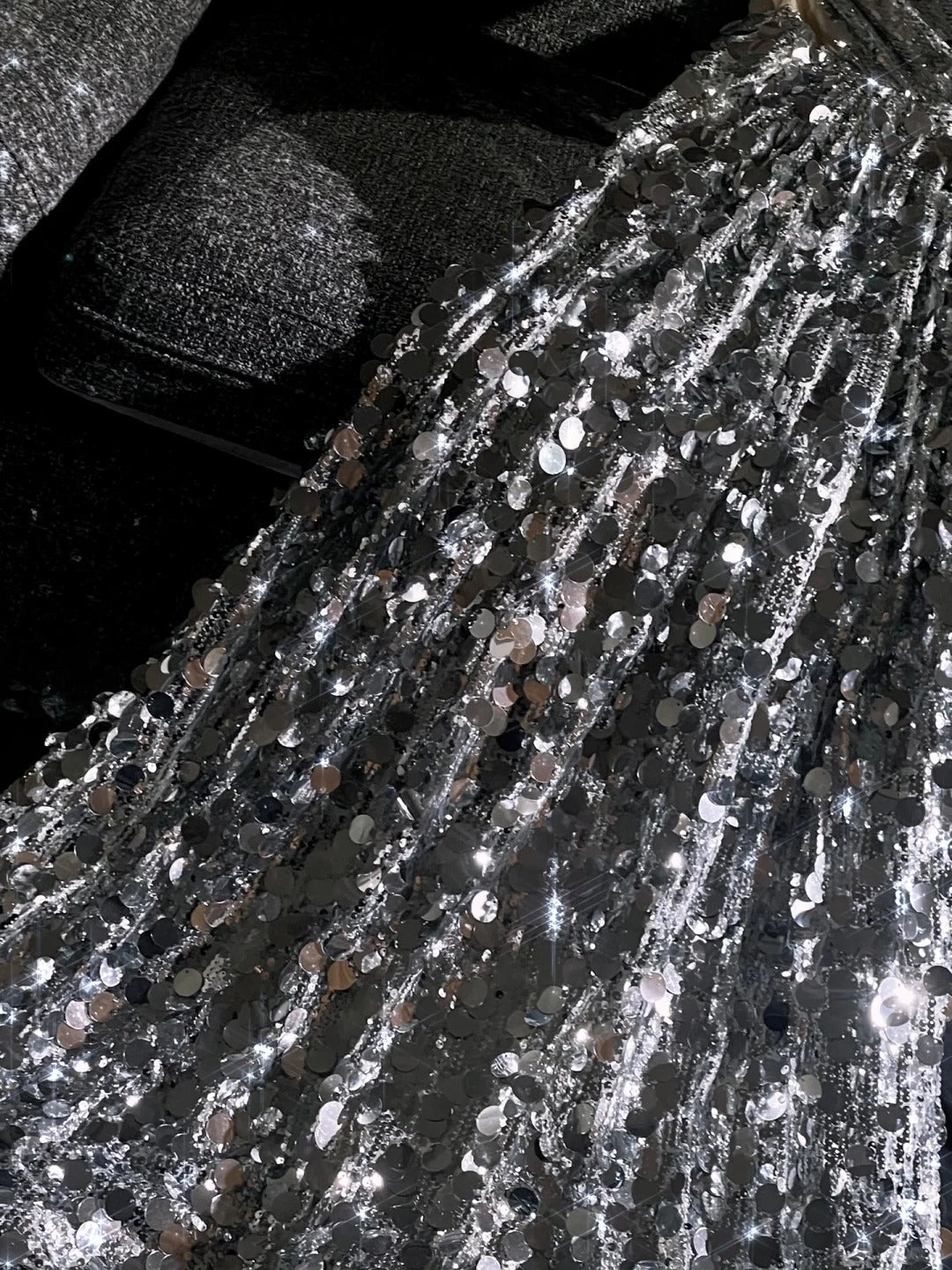 girlhomeshops--Silver sparkling sequins glittering long prom dress prom dress gh5696