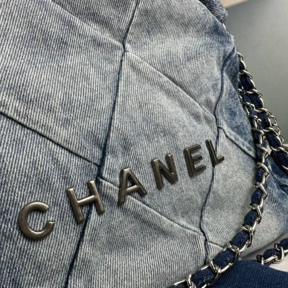 Chanel 22 Handbag Washed Denim 36Cm AS3261 B10439 NM981