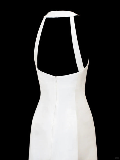 Girlhomeshops-White exquisite and elegant fairy girl short satin homecoming dress birthday dress gh5374