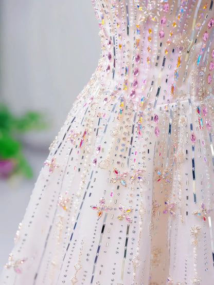 Fairy Luxury Pink Diamond Starlight Strapless Ballgown - Dinner & Red Carpet Gorgeous Dress gh6565