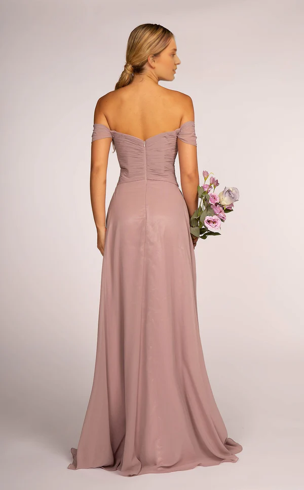 A-line sweetheart collar off shoulder flared skirt backless Prom dress