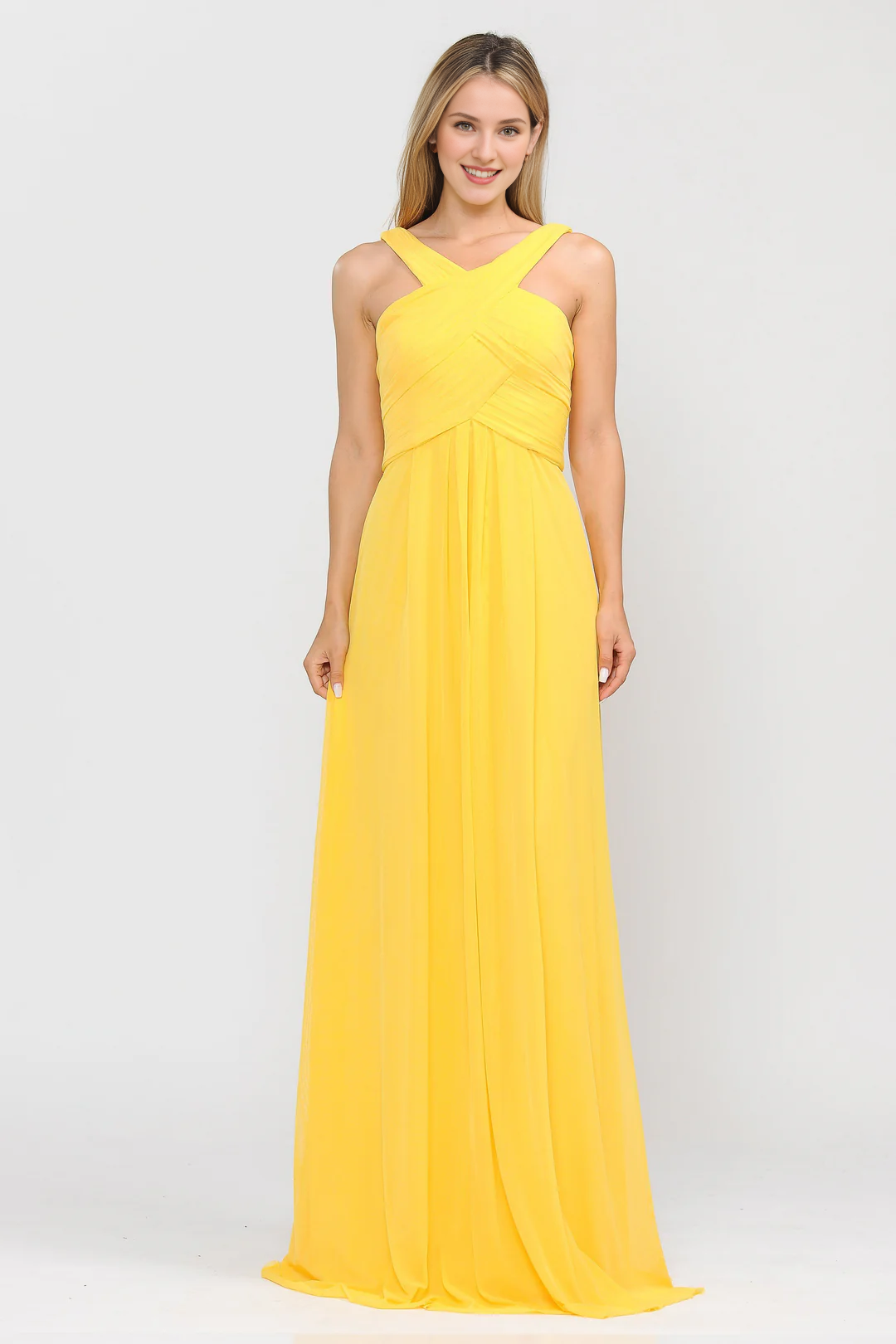 Pleated long A-line dress