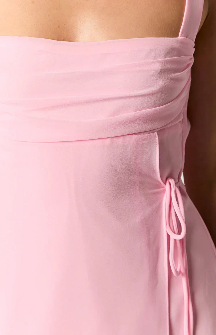 Square Neck Hanging Neck Sleeveless Bareback Short Mini Homecoming Dress