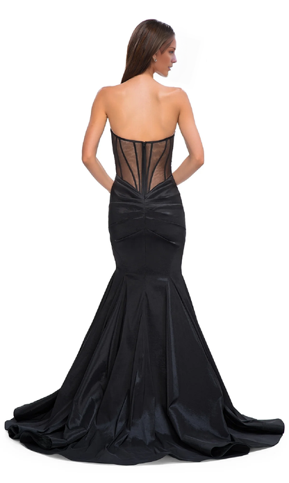 off shoulder strapless mermaid satin and floor length evening dress