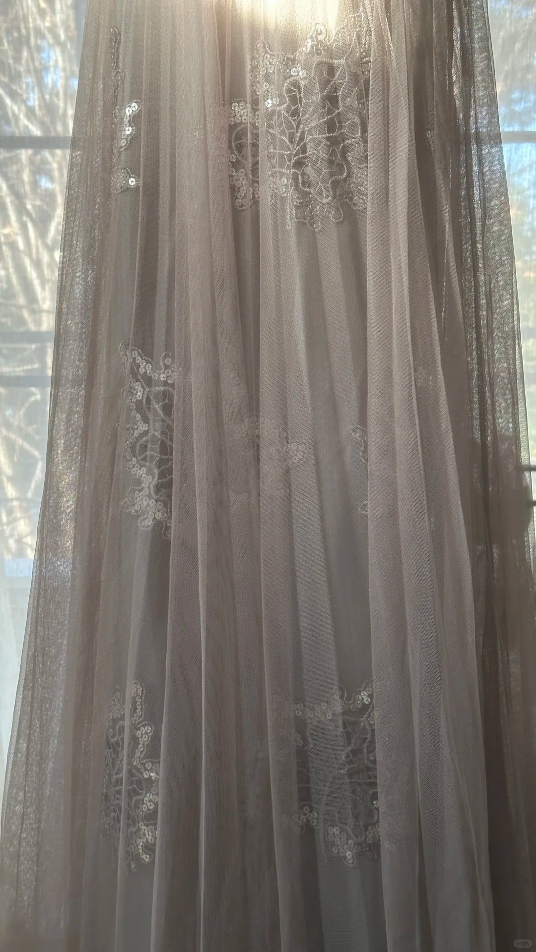Gray Purple Romantic Fashion Elegant Exquisite Lace Floral Applique Long Tulle Fairy Ball Gown Evening Dress Birthday/Wedding Guest/Holiday Party Dress Prom Dress Valentine's Day Date Dress Bridesmaid Dress gh4031