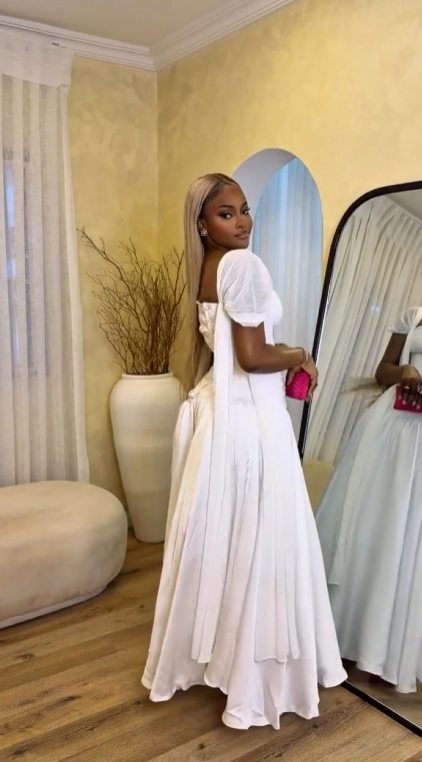 Vintage White Sweetheart Detachable Cape Sleeves A-Line Prom Dress TP5813