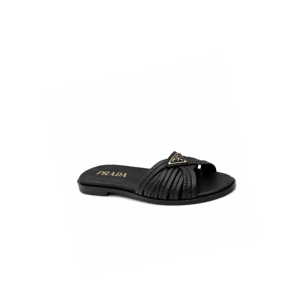 Prada Crochet Slides Black