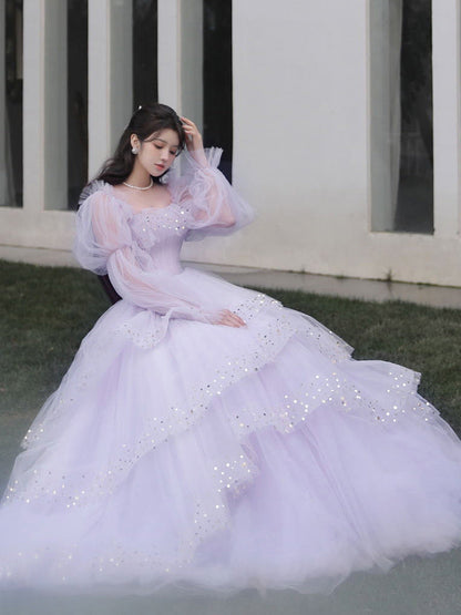 Women s tulle long ball gown prom dresses