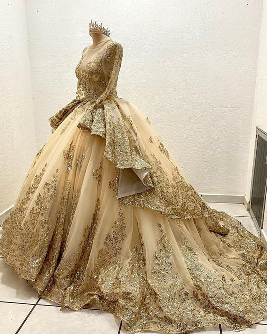 Luxury Quinceanera Dresses Applique Corset Ball Gown Prom Sweet 16 Dress Wedding Dress