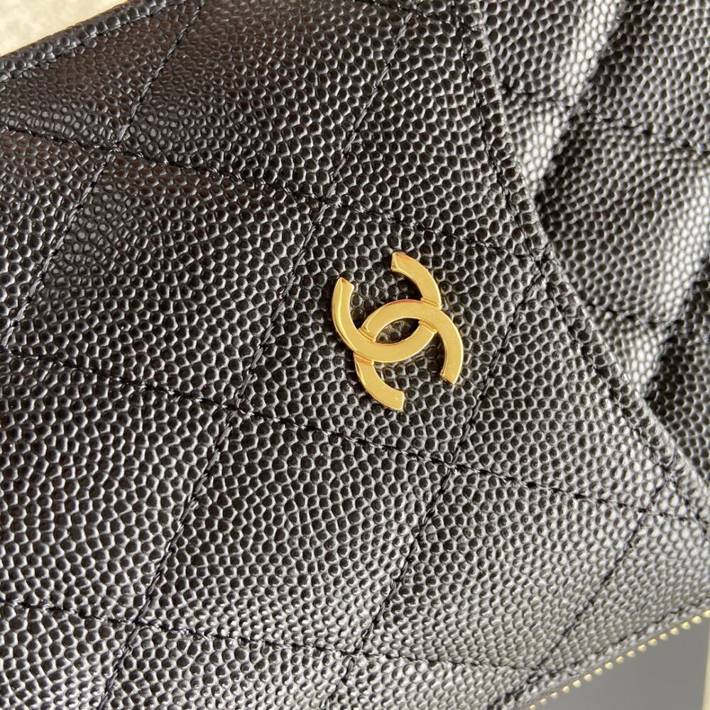 Chanel CO-CO Mini Pouch Wallet Gold Hardware Black 20Cm
