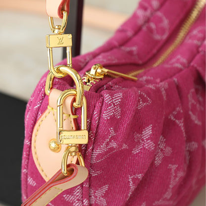 Louis Vuitton Pochette Valley Bag Denim Pink 21Cm M28327