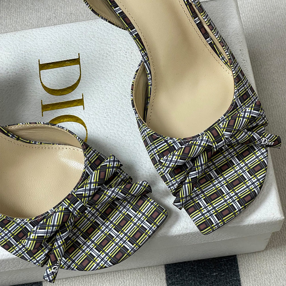 Dior Bow Heeled Slingback Sandal