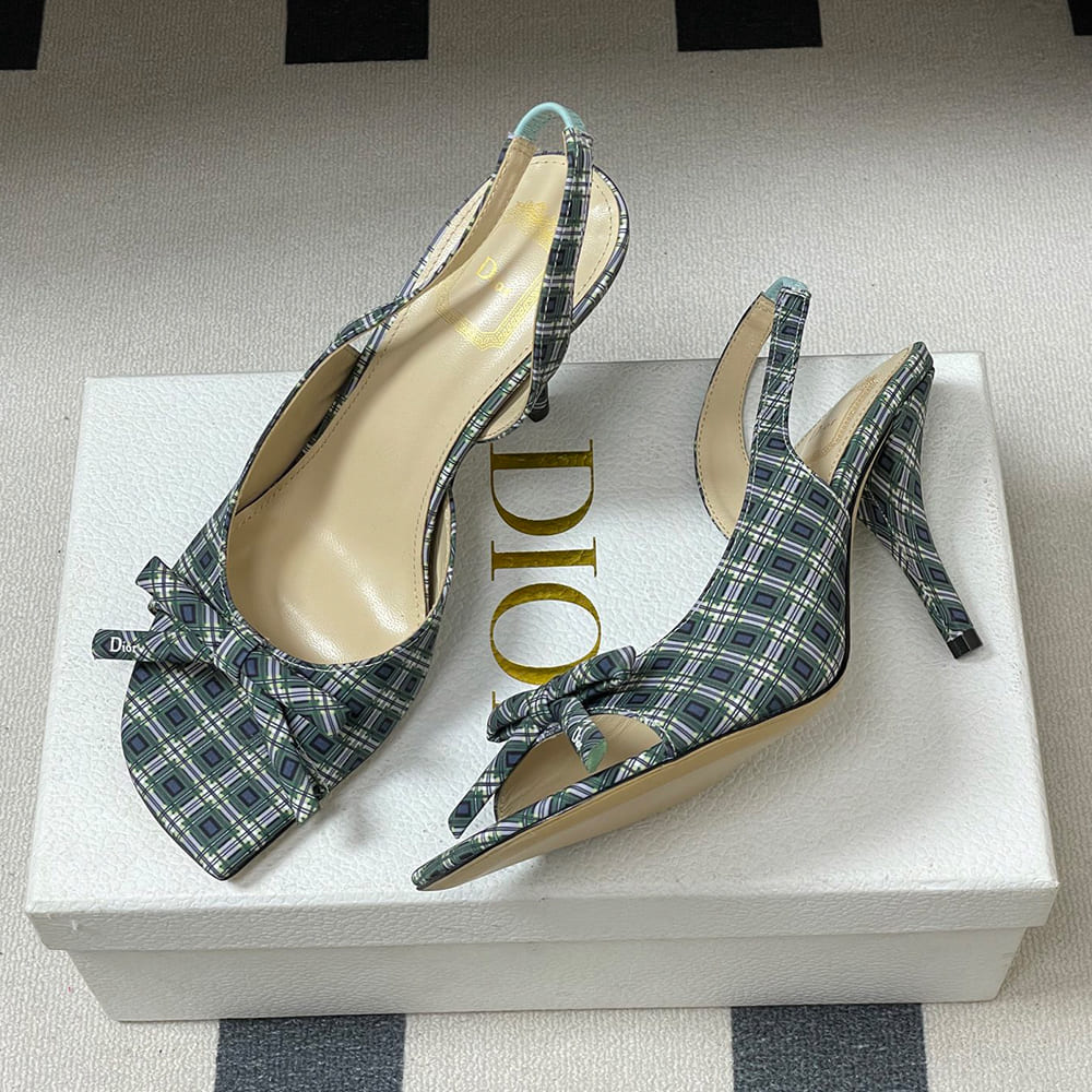 Dior Bow Heeled Slingback Sandal