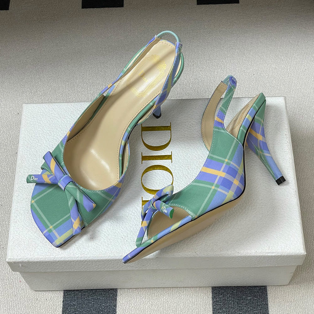 Dior Bow Heeled Slingback Sandal
