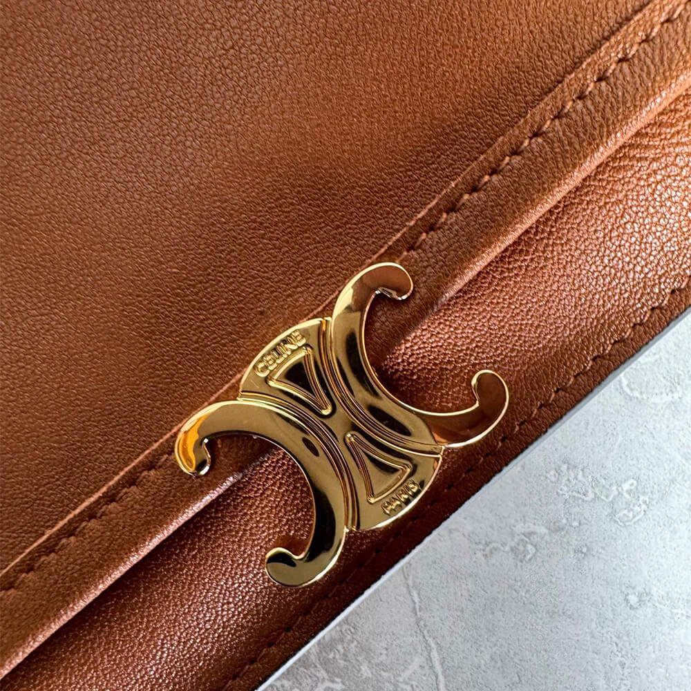CELINE SOFT TRIOMPHE BESACE IN SUPPLE SHINY LAMBSKIN(HIGH-END GRADE)