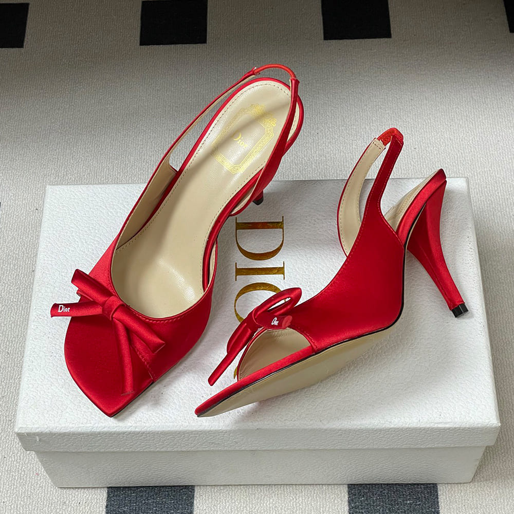 Dior Bow Heeled Slingback Sandal