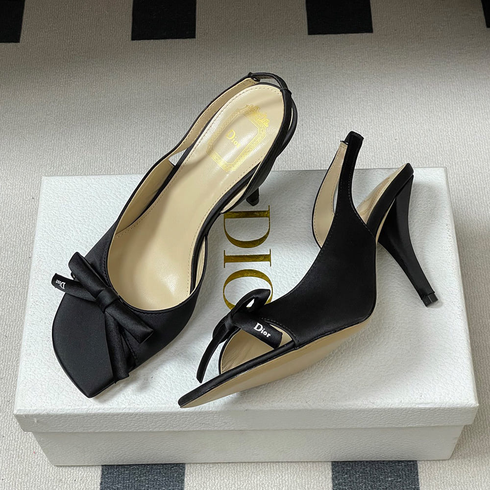 Dior Bow Heeled Slingback Sandal