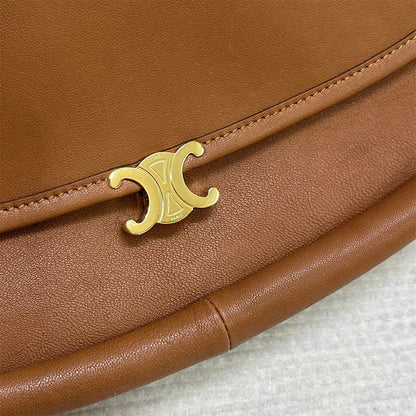 CELINE HALFMOON SOFT TRIOMPHE BAG IN SUPPLE SHINY LAMBSKIN(HIGH-END GRADE)