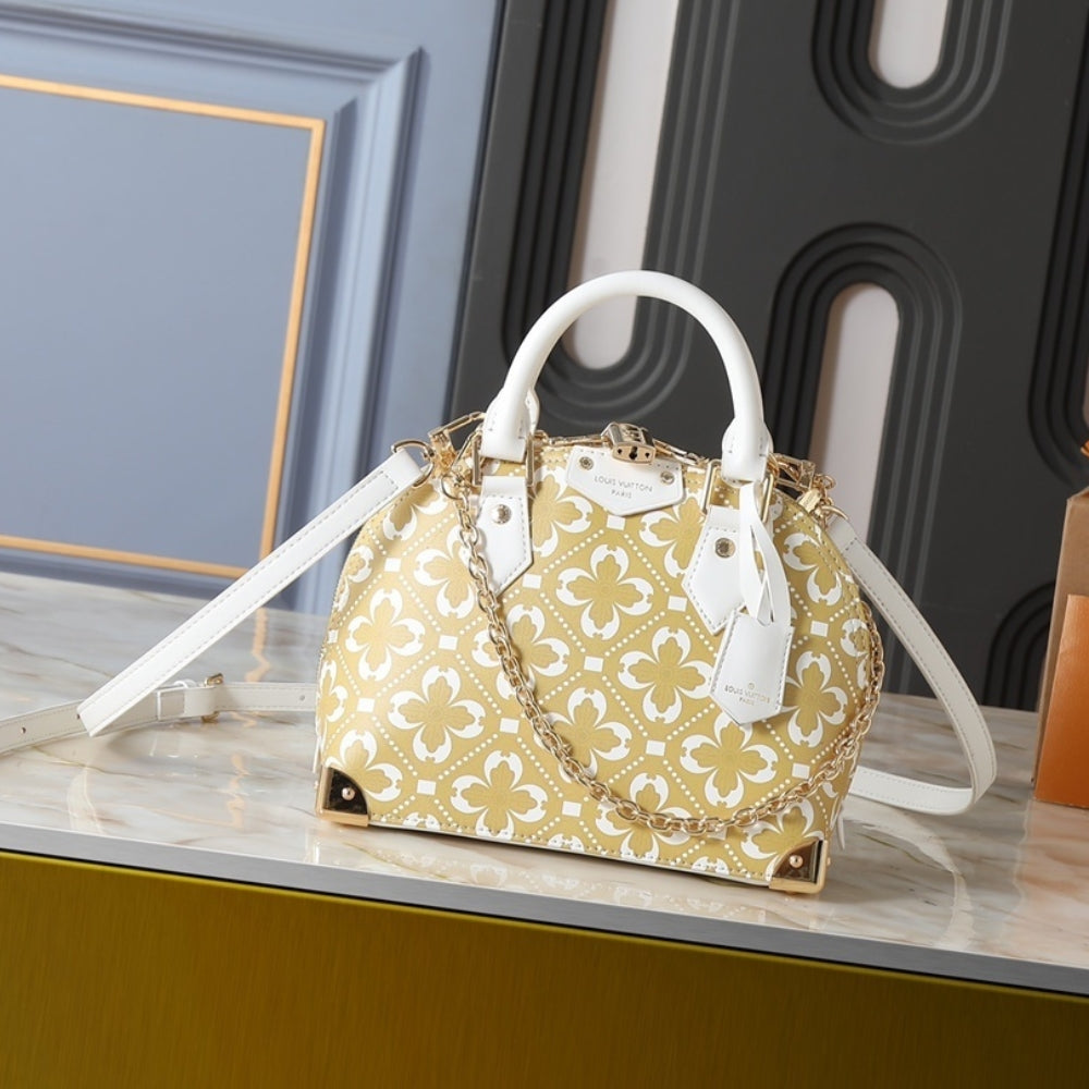 Louis Vuitton Alma Trunk BB White Gold Handle Bag 22cm M28032