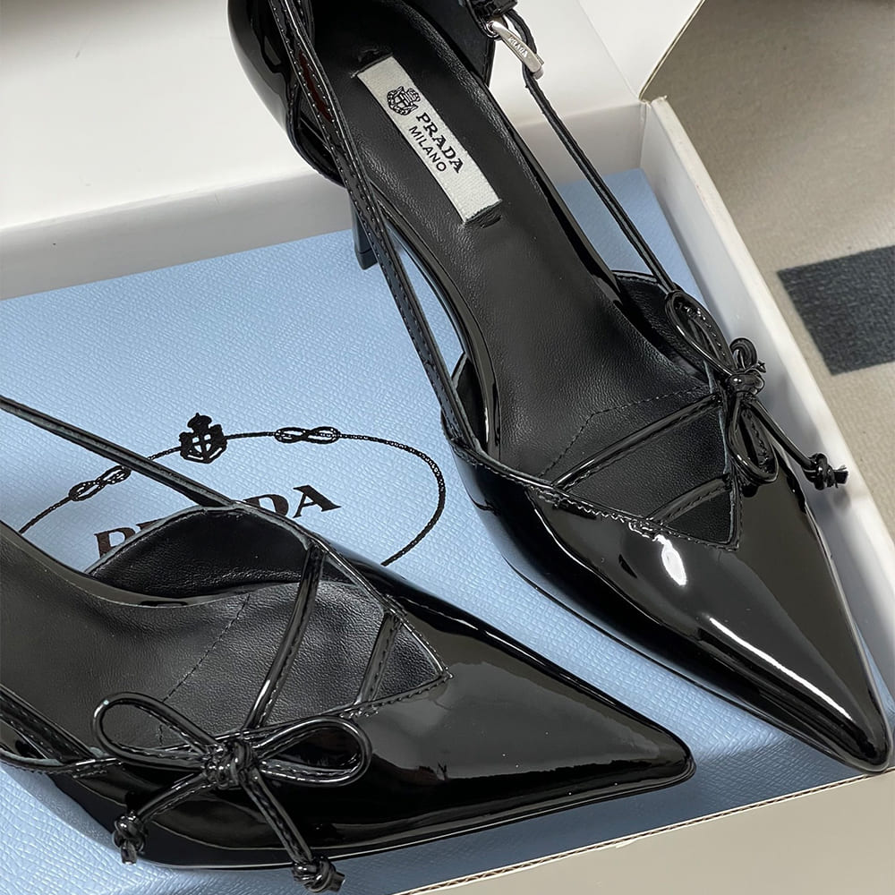 Prada Open-side leather pumps
