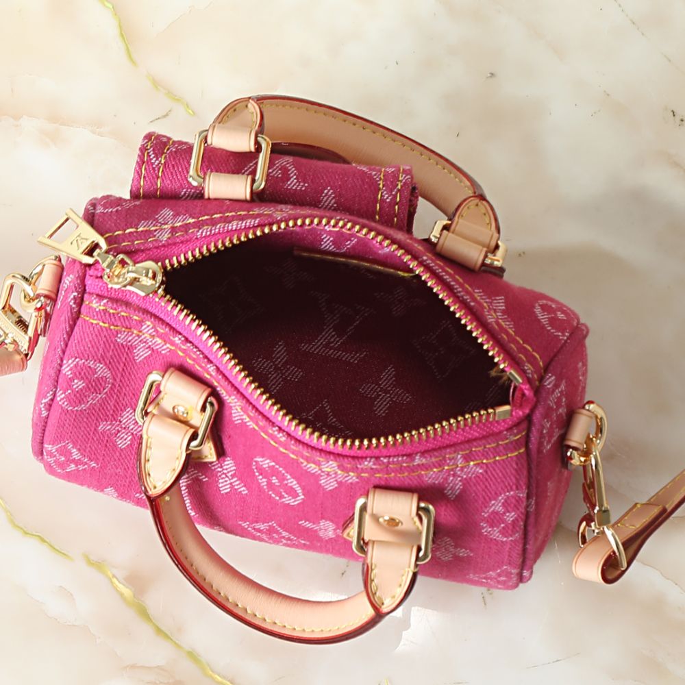 Louis Vuitton Nano Speedy Pink Denim 16cm M27603
