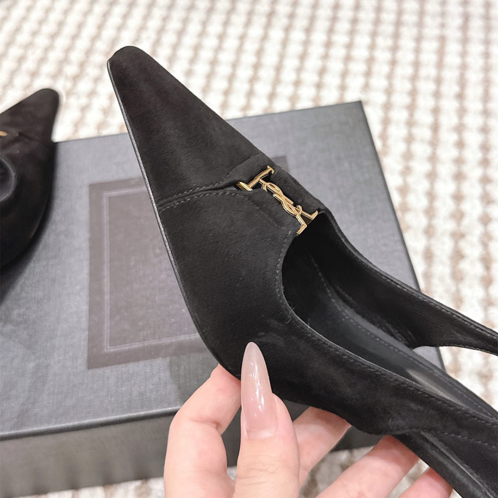 YSL BABYLONE BRETEUIL slingback pumps in suede