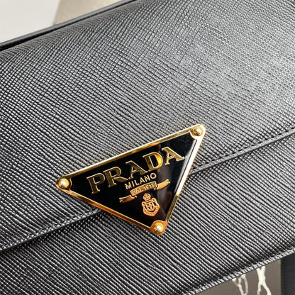 Prada Saffiano leather flap shoulder bag(HIGH-END GRADE)