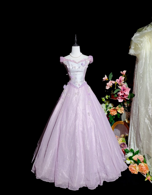 Beautiful Off The Shoulder Birthday Quinceanera Dress Purple Tulle Sequin Appliques Ball Gown Sweet 16 Dress
