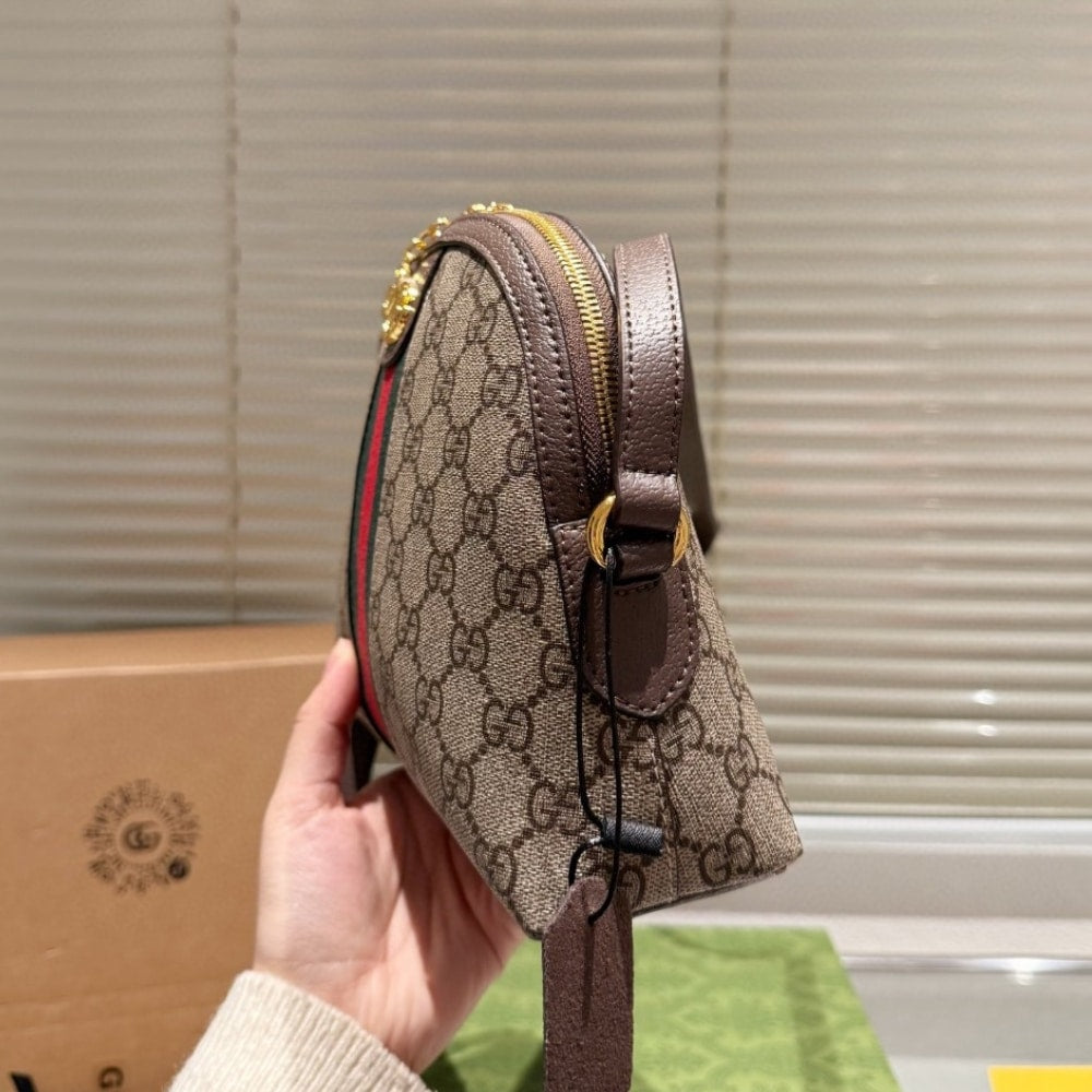 Gucci Ophidia Small Shoulder GG Supreme Beige Ebony 23Cm 499621 K05NG 8745