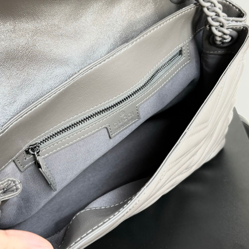 Gucci Marmont Medium Shoulder Bag Gray 31Cm
