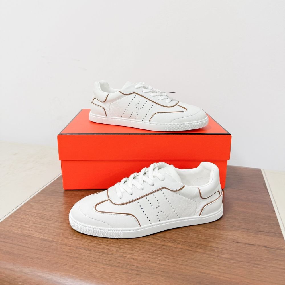 Hermes Match Sneaker Blanc And Naturel