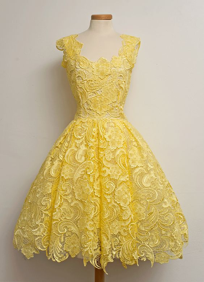 Luxury Unique Lace Party Dresses Vintage Knee Length Chic Popular Evening Gowns , homecoming dress c2651