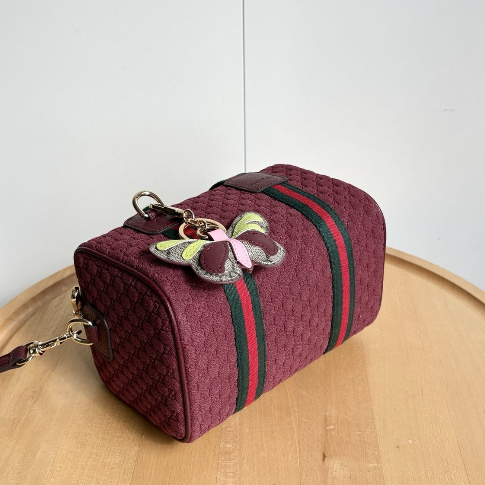 Gucci Mini GG Handbag GG Canvas Dark Red 20Cm