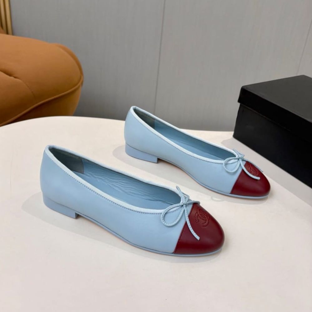 Chanel Ballerine Blue Maroon