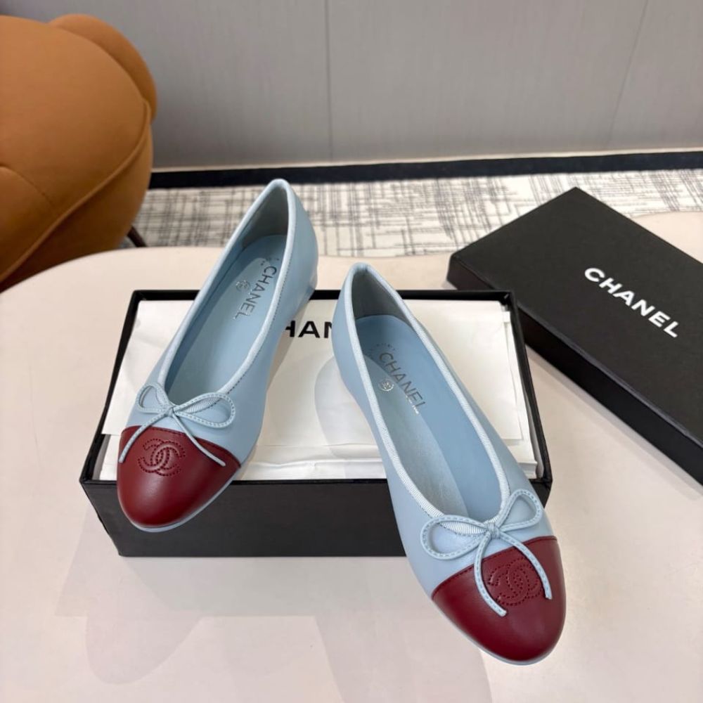 Chanel Ballerine Blue Maroon