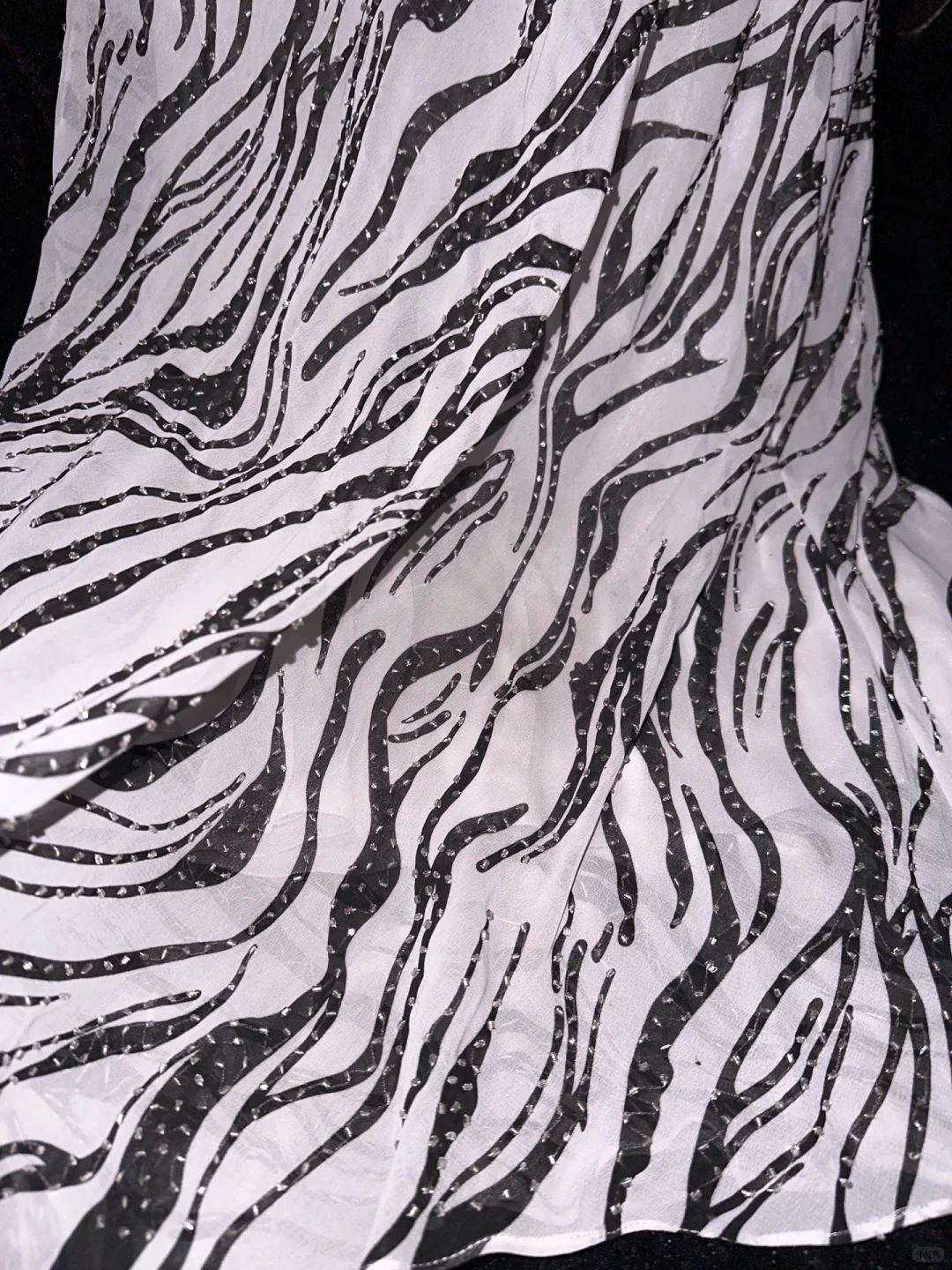 Vintage Black & White Marble Print Spaghetti Strap Mermaid Evening Gown TP5379