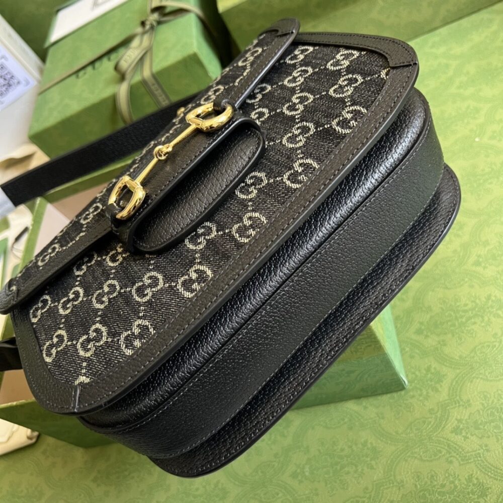 Gucci Horsebit 1955 Original GG Black And Ivory 25Cm 602204 UN3BG 1274
