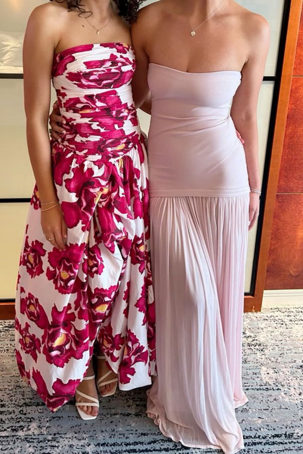 girlhomeshops-Red Floral Long Satin Chiffon Ball Gown Graduation Dress gh5928