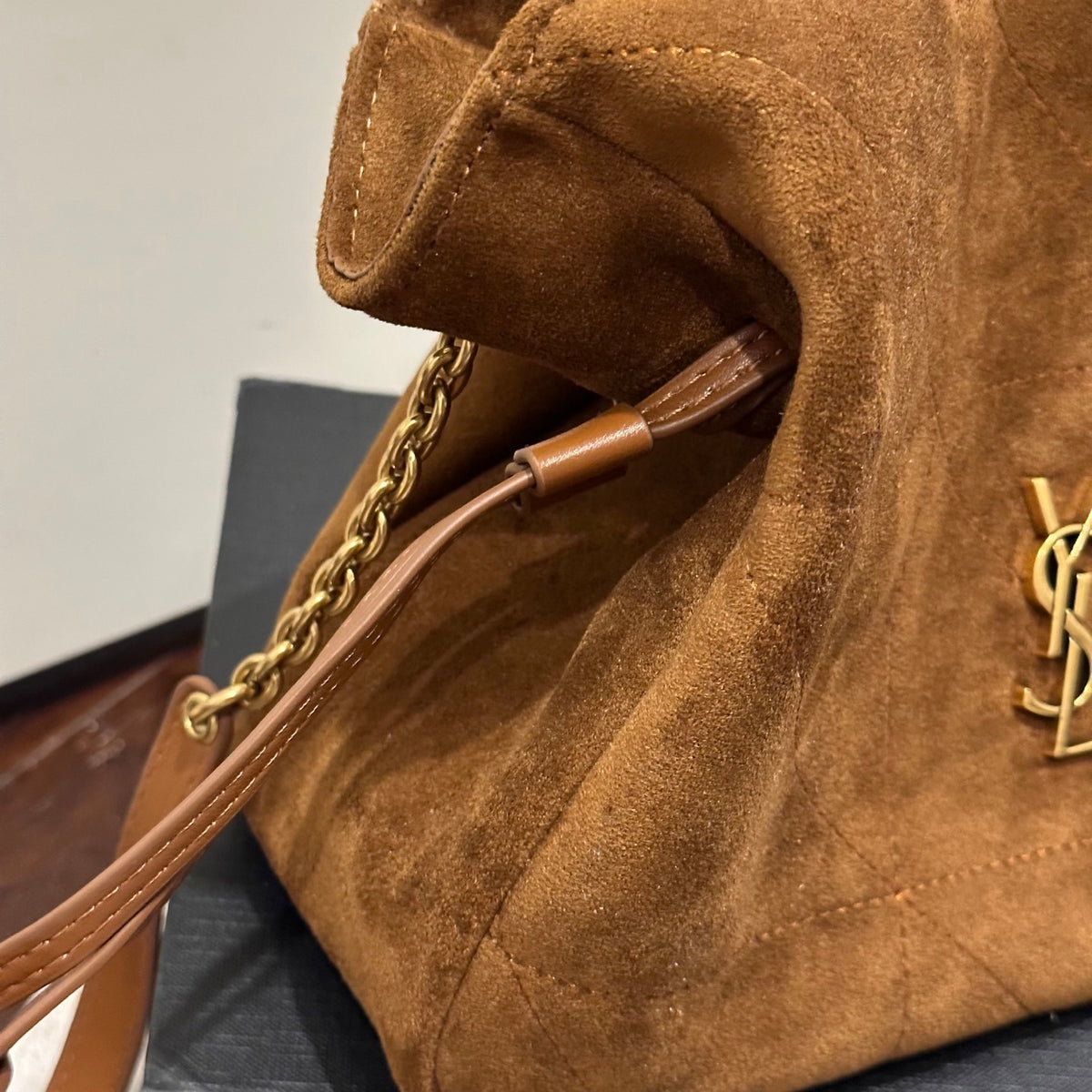 Saint Laurent Jamie Shoulder Pouch In Caramel Cognac 26Cm