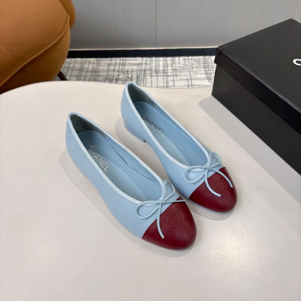 Chanel Ballerine Blue Maroon