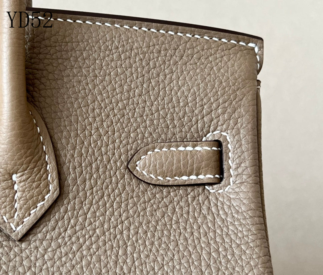 H BIRKIN 25 TOGO ETOUPE  GOLD HARDWARE 25CM