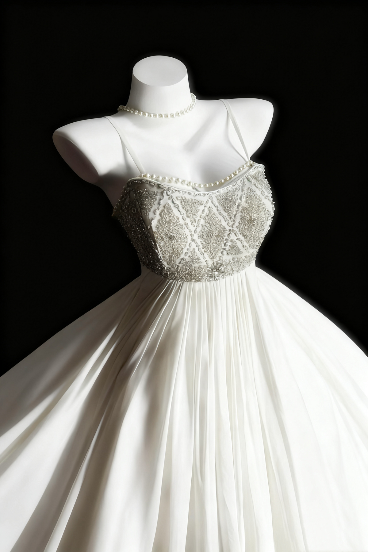 girlhomeshops-White, Delicately Beaded, Long Tulle Wedding Dress gh6286