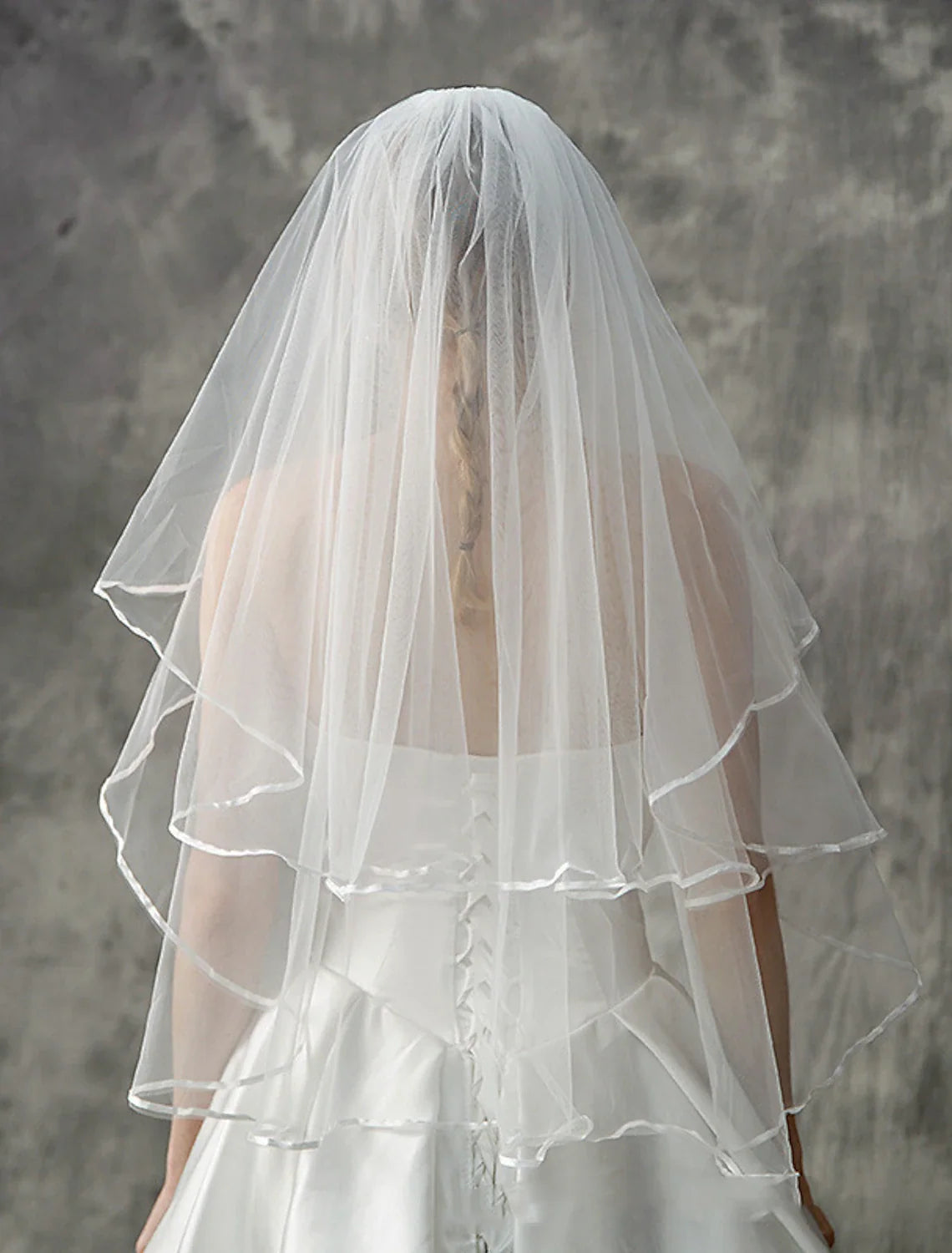 - Double layered fashion/European wedding veil with elbow veil paired with layered/solid color chiffon dress leaving a deep impression in 2026